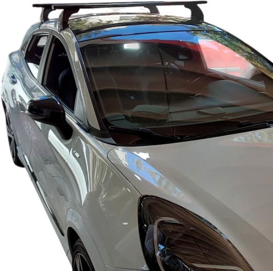 Nordrive Aluminum Car Roof Bars for Ford Puma 2019 Set with Roof Rack Legs and Lock Black