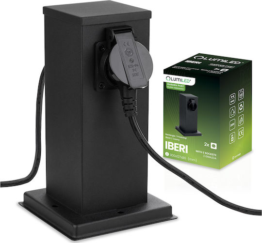 Iberi Coloană Externă de Grădină 230v 22cm 2x Priză Lumiled