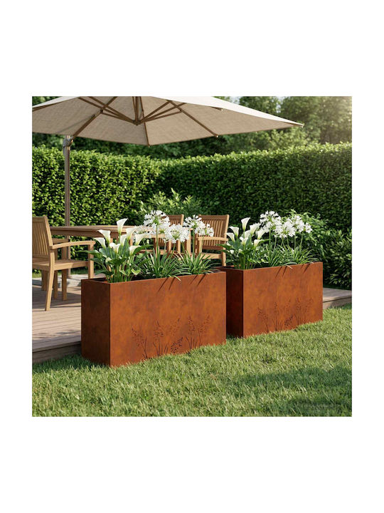 vidaXL Set 2 Ghivece De Flori Metalice Rusty