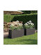vidaXL Set 2 Ghivece De Flori Metalice Negre 30 Cm