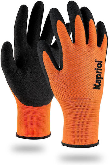 Kapriol Safety Gloves Orange Nitrile