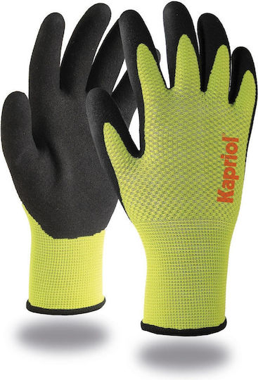 Kapriol Grip Safety Gloves Yellow Latex