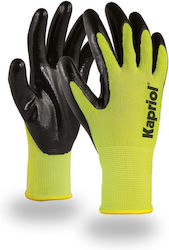 Kapriol Thin Touch Safety Gloves Yellow Nitrile