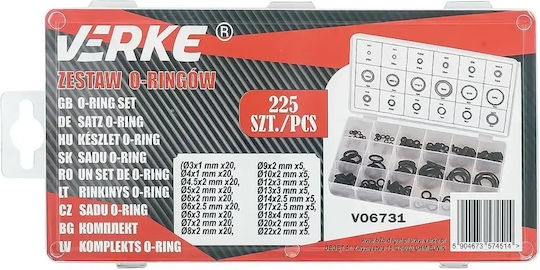 Set 225 O-ring Gaskets Verke 18 Sizes High Temperature Resistant V06731