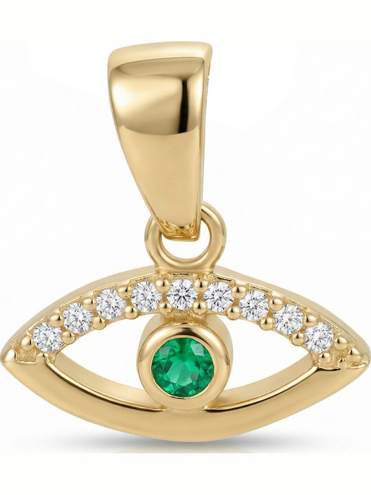 Kiriakos Gofas Hängendes Charm Auge aus 9K Gold