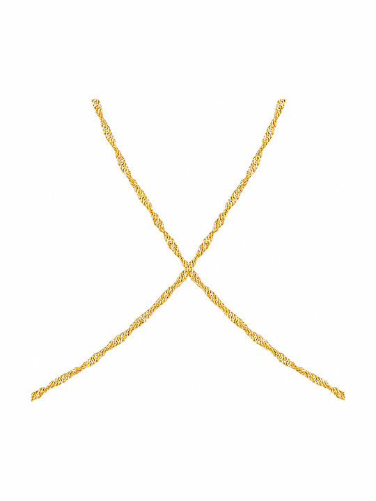 Theodora's Jewellery Kette Körper Spirale aus Rostfreiem Stahl Vergoldet JT-AM081-Gold