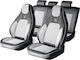 Set Premium De Huse Scaune Auto Blaze Prime Model Sportiv Design Universal Ergonomic Piele Ecologică Inserții Textile Culoare Negru Gri