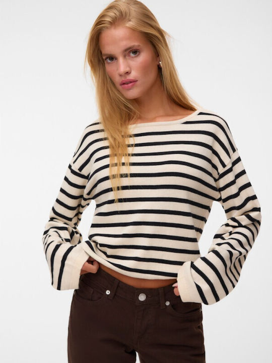 Damen Pullover Gestreift Schwarz