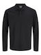 Polo Long Sleeve Black Blouse