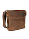 Leder Damen Schultertasche Braun