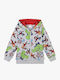 Kinder-Sweatshirt Strickjacke mit Kapuze Grau Zip-up