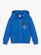 Kinder-Sweatshirt Strickjacke mit Kapuze Blau Zip-up