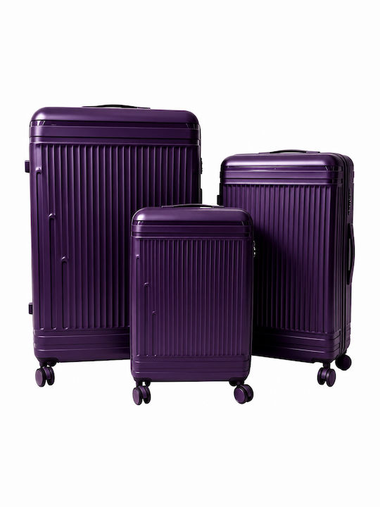 Jetbags Hart Reise Koffer Dunkles Lila mit 4 Rädern Set 3 Stück
