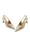 Spitze Zehe Pumps mit Mittlerem Absatz Gold