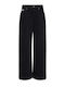 High Rise Women's Jean Pants in Wide Leg Style Black