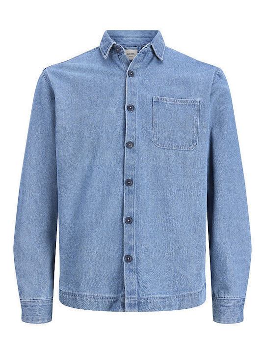Langärmeliges Herrenhemd Blau Denim