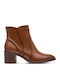 Leder Damen Stiefeletten Tabac Braun