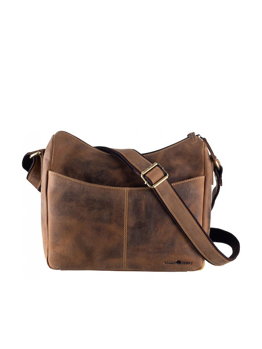 Leather Women's Shoulder Bag Brown