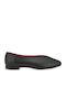 Leather Women's Ballerina Shoes In Black Colour