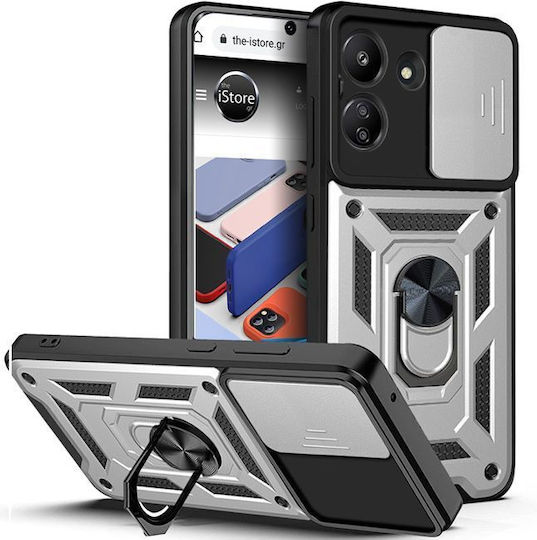 Orso Combo Kickstand Slide Back Cover Ασημί (Realme C65)