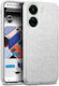 Orso Hybrid Strass Silicone Silver Back Cover (Realme C65)