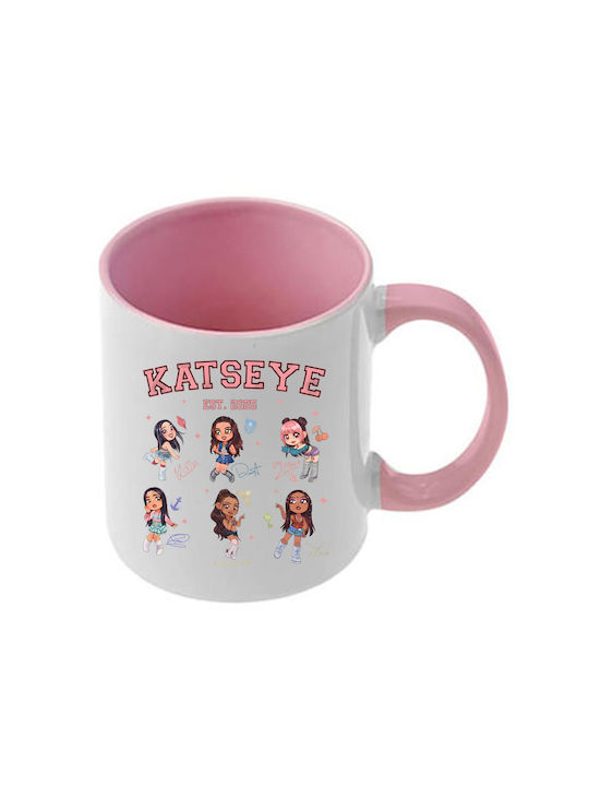 Mug Katseye Pink Handle Interior