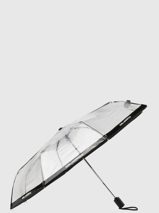 Karl Lagerfeld Umbrelă de ploaie automată compactă transparentă