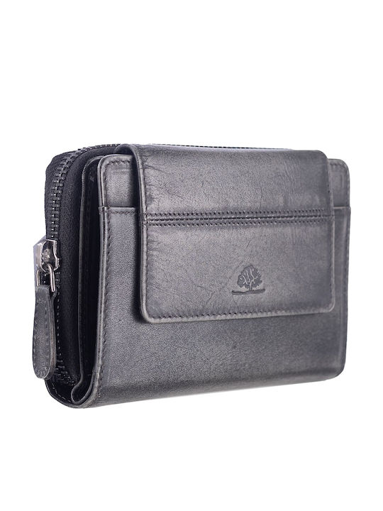 Greenburry Kleines Leder Damenbrieftasche Grau