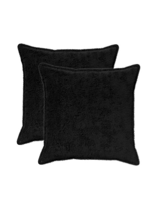 vidaXL Față De Pernă Houten Neagră 80x80cm