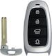 Husă Cheie Auto Smart Telecomandă Compatibil Hyundai Tucson Santa Fe 4 Butoane Gri Negru