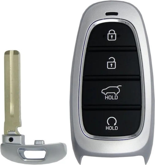 Husă Cheie Auto Smart Telecomandă Compatibil Hyundai Tucson Santa Fe 4 Butoane Gri Negru