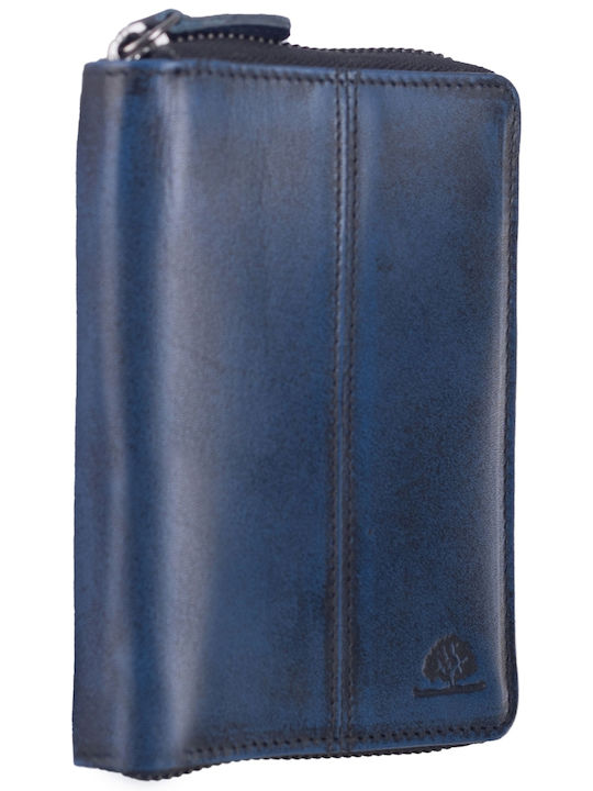 Greenburry Small Leather Women's Wallet Navy Blue