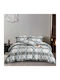 To megalo pazari Set Cearceafuri De Pat King Size Cu Hugger Din Cauciuc 220x240cm Gri Albastru 4 Buc
