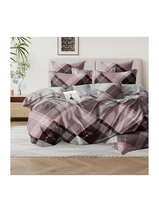 SpitiBazaar Royal Module Cearceafuri De Pat Super Duble Cu Hugger Din Cauciuc 160x200+30cm Maro 4 Bucăți