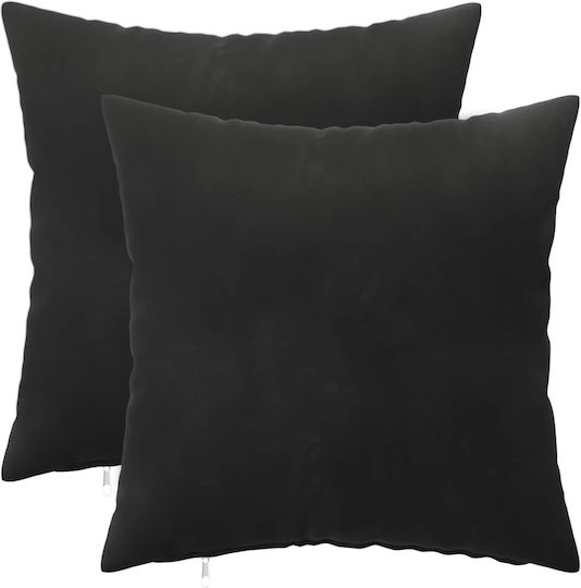 vidaXL Decorative Pillow Case Heerlen Velvet Black 30x30cm