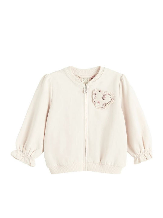 Kinder-Sweatshirt Strickjacke Beige