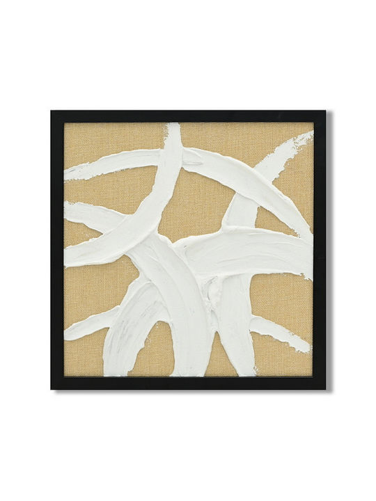 Canvas Painting Brown White Geometric Designs 40x40x2.3