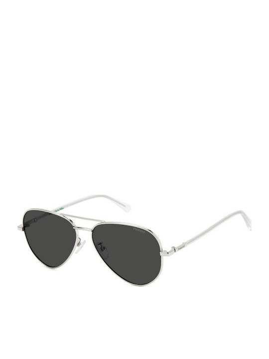 Polaroid Herren Sonnenbrille mit Silbernem Rahm...