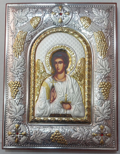 Prince Silvero Сребърна Православна Икона Архангел Михаил 13,5x17,5 Ma/e3726bx