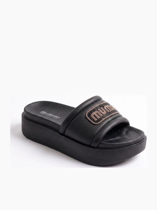 ELshoes Σαγιονάρες Μαύρες