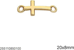 255110850 Space Cast Cross 20x8mm Gold Plated 5 Pieces
