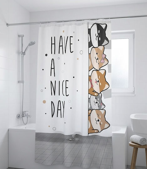 Κουρτίνα Υφασμάτινη 180x180cm Have A Nice Day & Cute Dogs 20150251 Κουρτίνα Υφασμάτινη 180x180cm Have A Nice Day & Cute Dogs 20150251