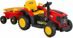 Kinderfahrzeug mit Traktor Elektrisch mit Anhänger 12 Volt Rote für 3+ Jahre