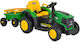 Kids Electric Tractor with Trailer 12 Volt Green for 3+ Years