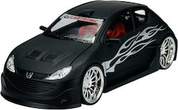 Welly Peugeot 206 Statische Modelle Maßstab 1:24 22486 Schwarz Matt