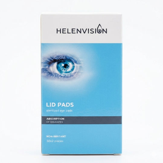Helenvision Lids Pads Αποστειρωμένες Γάζες Ματιών 30 X 2 Τεμάχια