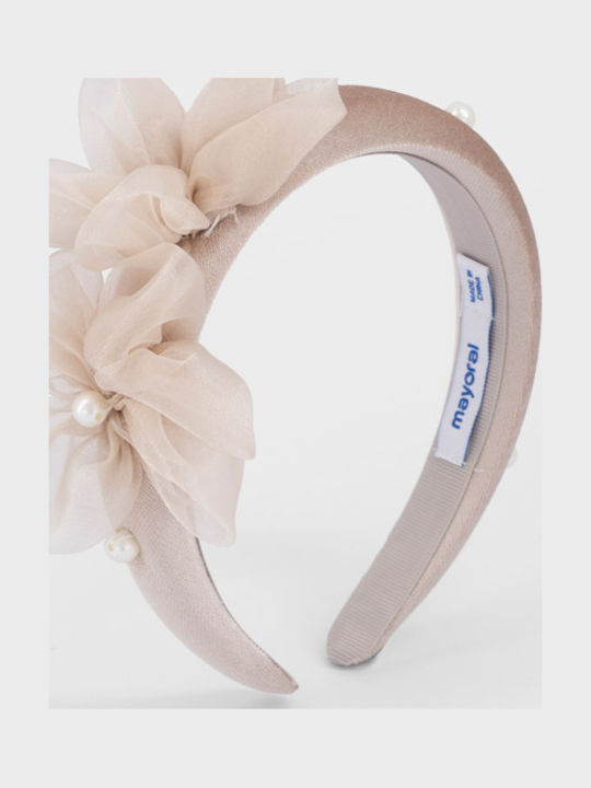 Mayoral Kids Headband with Flower Beige