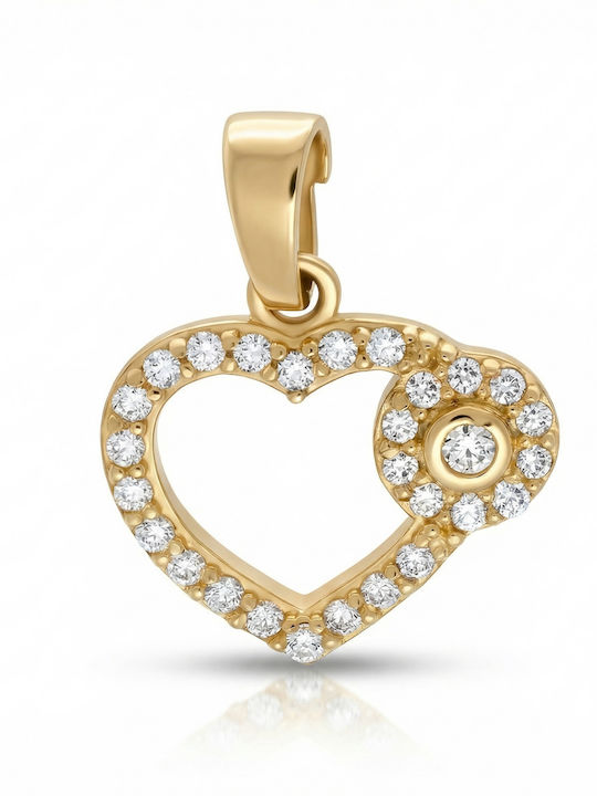 Kiriakos Gofas Hängender Charm Herz aus 9K Gold