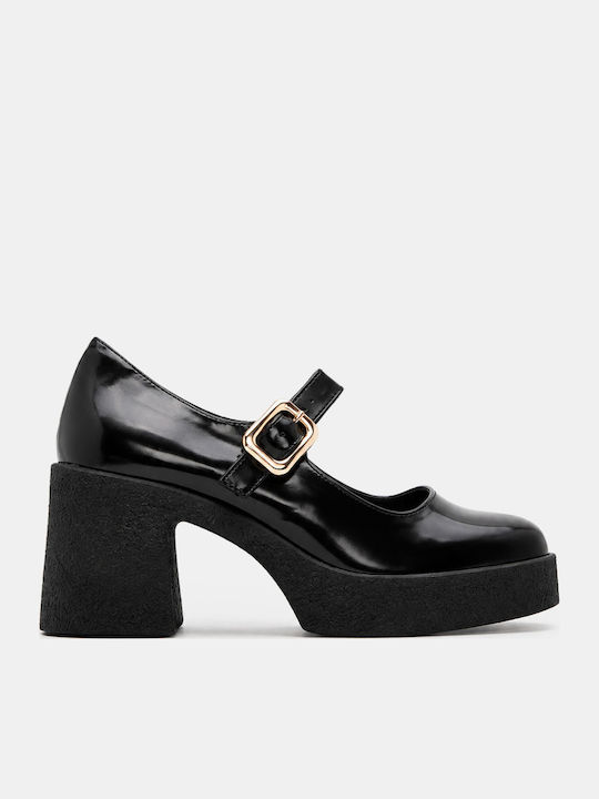 Spitze Zehe Pumps mit Hochem Absatz Schwarz