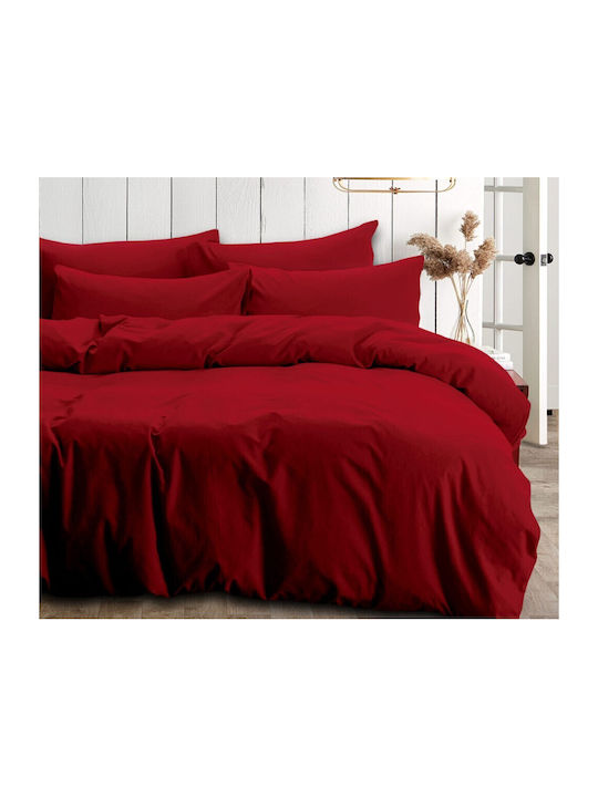 MayHome Σετ Πάπλωμα Μονό 160x240εκ. Polycotton Κόκκινο 350 GSM